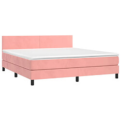 Avis vidaXL Sommier à lattes de lit avec matelas LED Rose 180x200cm Velours