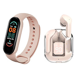 Eko Pack Sport Écouteurs TWS Imagine Bluetooth 5.3 ENC et Bracelet Connecté Rose 