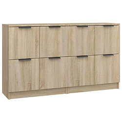 Maison Chic Ensemble de 2 Buffets,commode,console pour rangement Chêne Sonoma 60x30x70 cm Bois d'ingénierie -MN73400