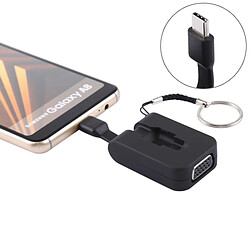 Wewoo S-1616 Mini adaptateur VGA vers USB-C / Type-C avec boucle noir 