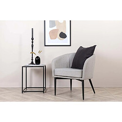 Venture Home Fauteuil en tissus gris avec pieds en acier noir Fluffy.