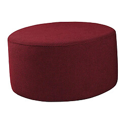 Avis Housses De Pouf Housse De Repose-pieds Ronde Amovible Rouge Vin