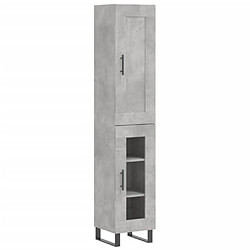 Maison Chic Buffet,Meuble de Rangement,commode pour salon,Cuisine Gris béton 34,5x34x180 cm Bois d'ingénierie -MN90702