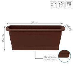 WellHome 2x jardinier ruffy avec support en plastique de terre cuite 78,6 (long) x 18.4 (largeur) x 14.5 (High) cm