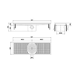 Caniveau de Sol pour Cuisine Professionnelle 927 - Sortie Horizontale - Combisteel -