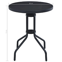 Avis vidaXL Table de jardin Noir 60 cm Acier et verre