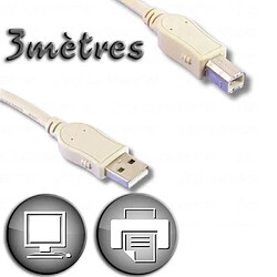 LINEAIRE Câble USB 2.0 A mâle / Type B mâle 3m