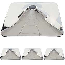 Mendler 4x plateau de sol pour tabouret de bar, chaise pivotante, rectangulaire, chrome ~ Ø 37,5cm