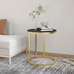 vidaXL Table d'appoint Doré et noir 45 cm Verre trempé 