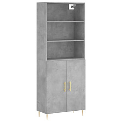 Maison Chic Buffet,Meuble de Rangement,commode pour salon,Cuisine Gris béton 69,5x34x180 cm Bois d'ingénierie -MN67013