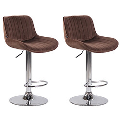 Non Lot de 2 tabourets de bar Lentini velours chrome 