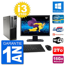 PC Lenovo M91p SFF Ecran 19" Intel i3-2100 RAM 16Go Disque 2To Windows 10 Wifi - Occasion