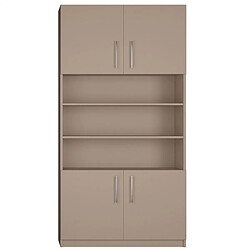 Inside 75 Armoire de rangement niche centrale, 4 portes largeur 100 cm coloris taupe mat 