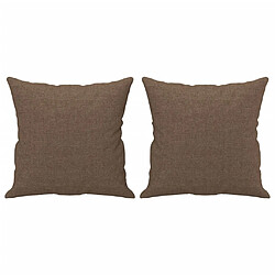 Acheter vidaXL Canapé 2 places avec oreillers décoratifs marron 120 cm tissu