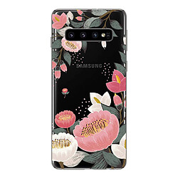 novago Compatible avec Samsung Galaxy S10 Coque en Gel Souple Transparent et Solide avec Impression de qualité (Grosse Fleur) 