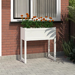 Maison Chic Jardinière,Bac à fleurs - pot de fleur Blanc 78x40x81 cm Bois massif de pin -GKD45708