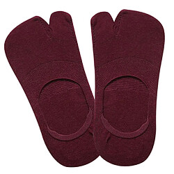 Acheter 1 Paire De Chaussettes Pour Femmes No Show Chaussettes Tabi Chaussettes De Bateau Antidérapantes Coupe Basse Vin Rouge