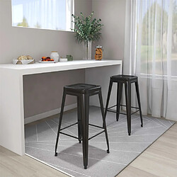 vidaXL Tabourets de bar empilables lot de 2 noir métal 