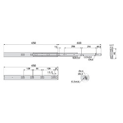 Acheter Emuca Pair de coulisses pour tiroirs, à billes, 45 x 650 mm, sortie totale, ferm