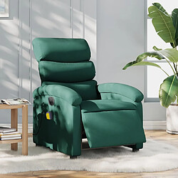 Maison Chic Fauteuil Relax pour salon, Fauteuil de massage inclinable électrique Vert foncé Tissu -GKD22400