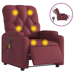 Maison Chic Fauteuil Relax pour salon, Fauteuil de massage inclinable électrique Rouge bordeaux Tissu -GKD44866