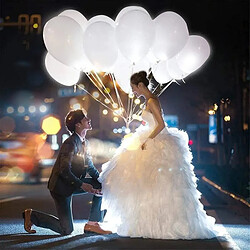 Euro Mega 20 PCS Ballons LED Lumineux Blanc 12" Decoration Lumineuse Ballon pour Mariage Anniversaire Fête Soirée Divers Festivals 20 Pièces