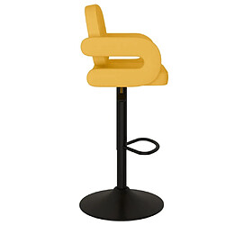 Avis vidaXL Tabourets de bar lot de 2 jaune moutarde tissu