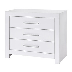 Schardt Commode avec plan à langer 3 tiroirs bois blanc Nordic White L 109 x H 100 x P 53/70 cm