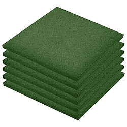 vidaXL Carreaux de protection antichoc 6pcs Caoutchouc 50x50x3cm Vert