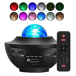 Universal Vidéoprojecteur LED, projecteur nuageux rotatif étoilé, veilleuse télécommandée, lecteur de musique couleur pour Noël, Pâques ou Halloween, (noir) 