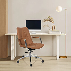 Chaise de bureau / Siège pivotant SARANTO II Similicuir Couleur caramel hjh OFFICE pas cher