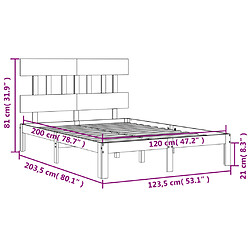 vidaXL Cadre de lit sans matelas 120x200 cm bois de pin massif pas cher