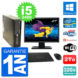 PC HP Z210 SFF Ecran 27" Intel Core i5-2400 RAM 32Go Disque 2To Windows 10 Wifi · Occasion 