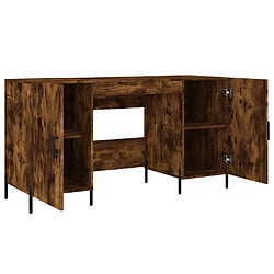 Maison Chic Bureau,Table de travail,bureau de travail pour chambre chêne fumé 140x50x75 cm bois d'ingénierie -GKD13572 pas cher