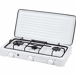 Cuisinière à gaz portable pour le camping, 3 brûleurs, blanc, , Blanc, MPM, KN-03/1K