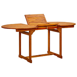 vidaXL Table à dîner de jardin (120-170)x80x75 cm Bois d'acacia massif