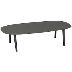 Aubry Gaspard Table basse ovale en métal texturé noir.