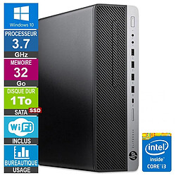 HP 800 G3 SFF i3-6100 3.70GHz 32Go/1To SSD Wifi W10 - Reconditionné