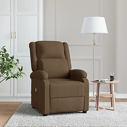 vidaXL Fauteuil de massage Marron Tissu