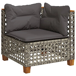 Avis vidaXL Salon de jardin avec coussins 7 pcs gris résine tressée