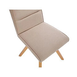 Vente-Unique Lot de 2 chaises en tissu et bois d'hévéa - Beige - KRISSY pas cher