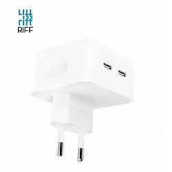 Riff A2569 Chargeur rapide double port USB-C+C (Type-C) 35 W pour tous les appareils Apple (analogique)