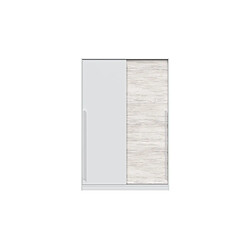 Loungitude Armoire penderie MYA Armoire penderie MYA avec portes coulissantes L120 x H200cm - Blanc et bois