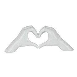 Magneticland Sculpture Mains Coeur finition Blanc Collection INITIAL