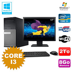 Lot PC Tour Dell 790 Intel Core I3 3.1Ghz 8Go 2To DVD WIFI Win 7 + Ecran 17" - Occasion