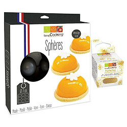 Scrapcooking Moule à gâteau semi-rigide 9 demi-sphères + paillettes dorées