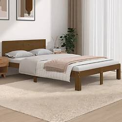 vidaXL Cadre de lit sans matelas marron miel 120x190 cm