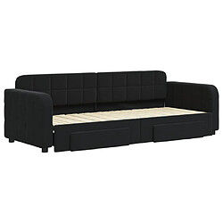 Avis Maison Chic Lit d'appoint avec gigogne et tiroirs | Lit de jour | Lit de repos noir 80x200 cm velours -GKD46143