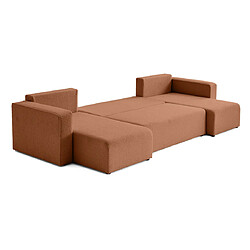 Bestmobilier Topaze - canapé panoramique en U - 7 places - convertible avec coffre - en tissu bouclette