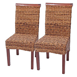 Decoshop26 Lot de 2 chaises de salle à manger en banane tresse design rustique 04_0000195 